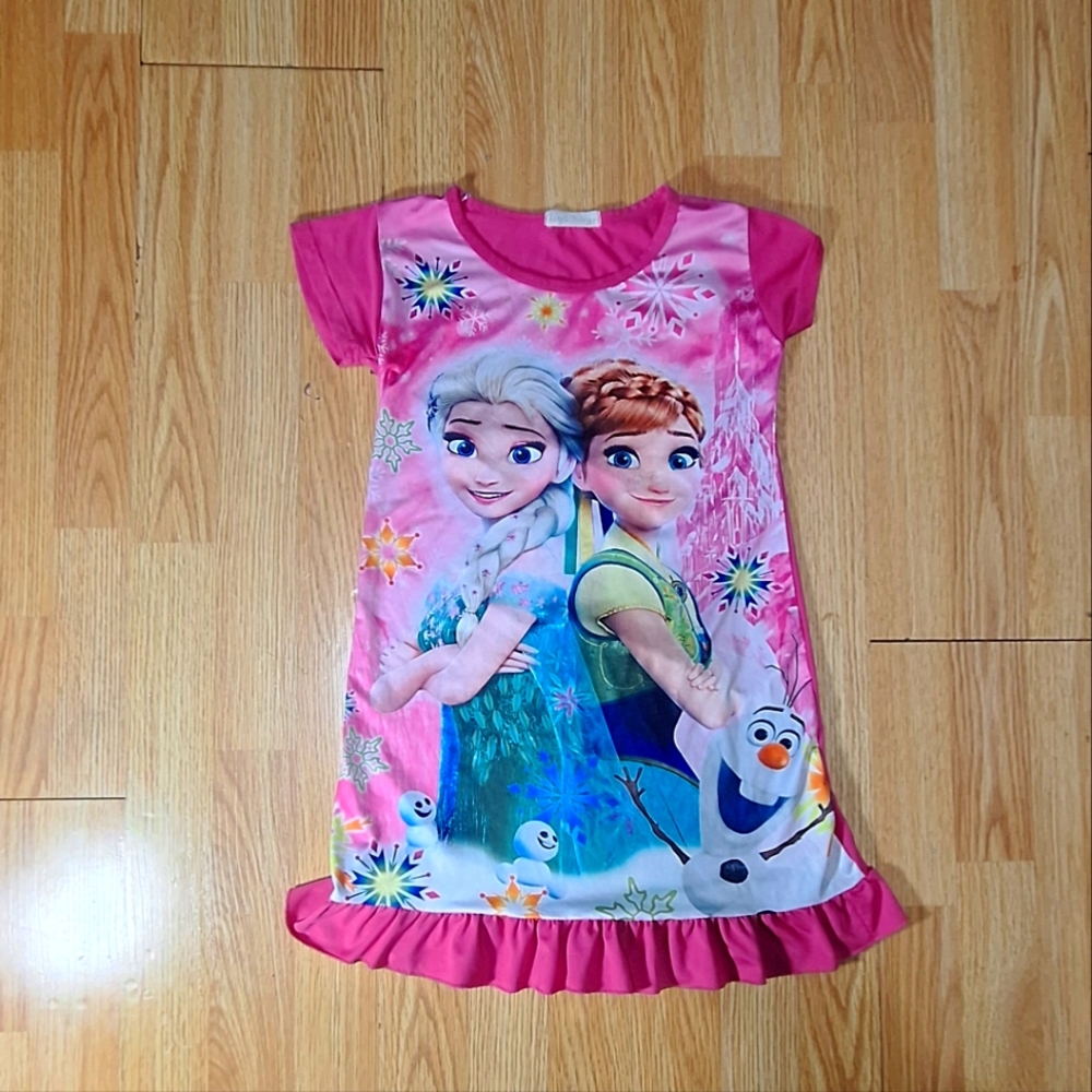 Disney Frozen Elsa Anna & Olaf Nightgown Pajama  7/8